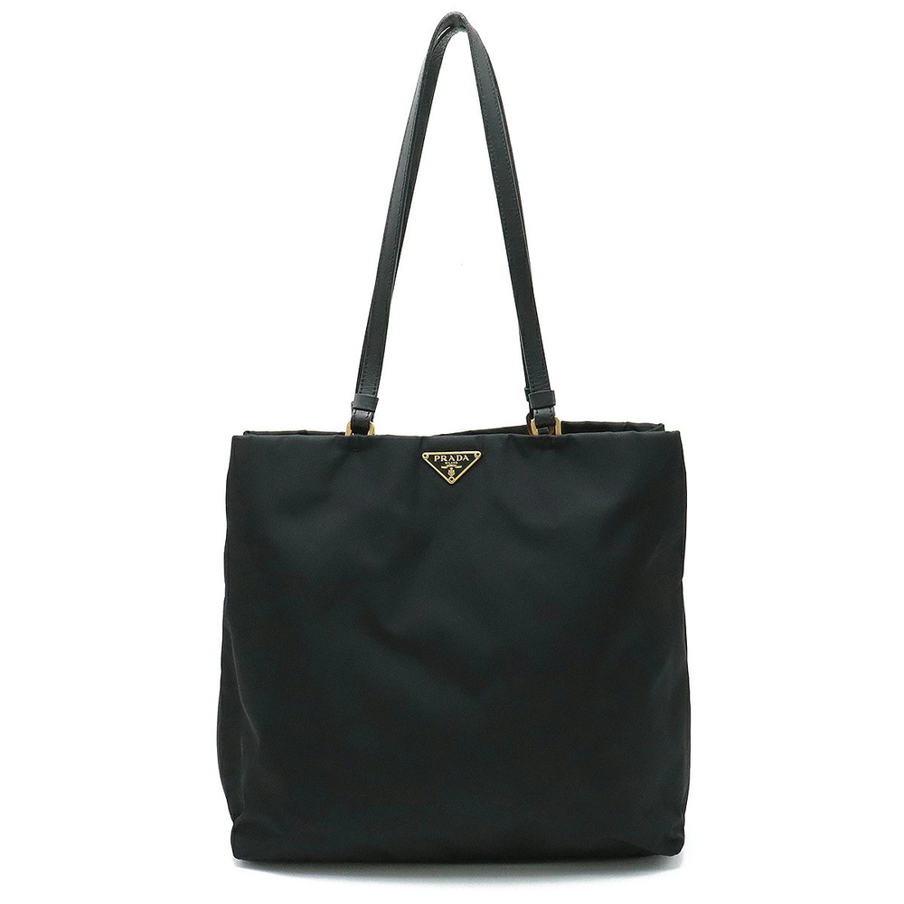 Prada Tote Tessuto Saffiano Bag Shoulder Hobo Leather Black Nero Black